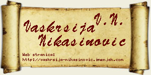 Vaskrsija Nikašinović vizit kartica